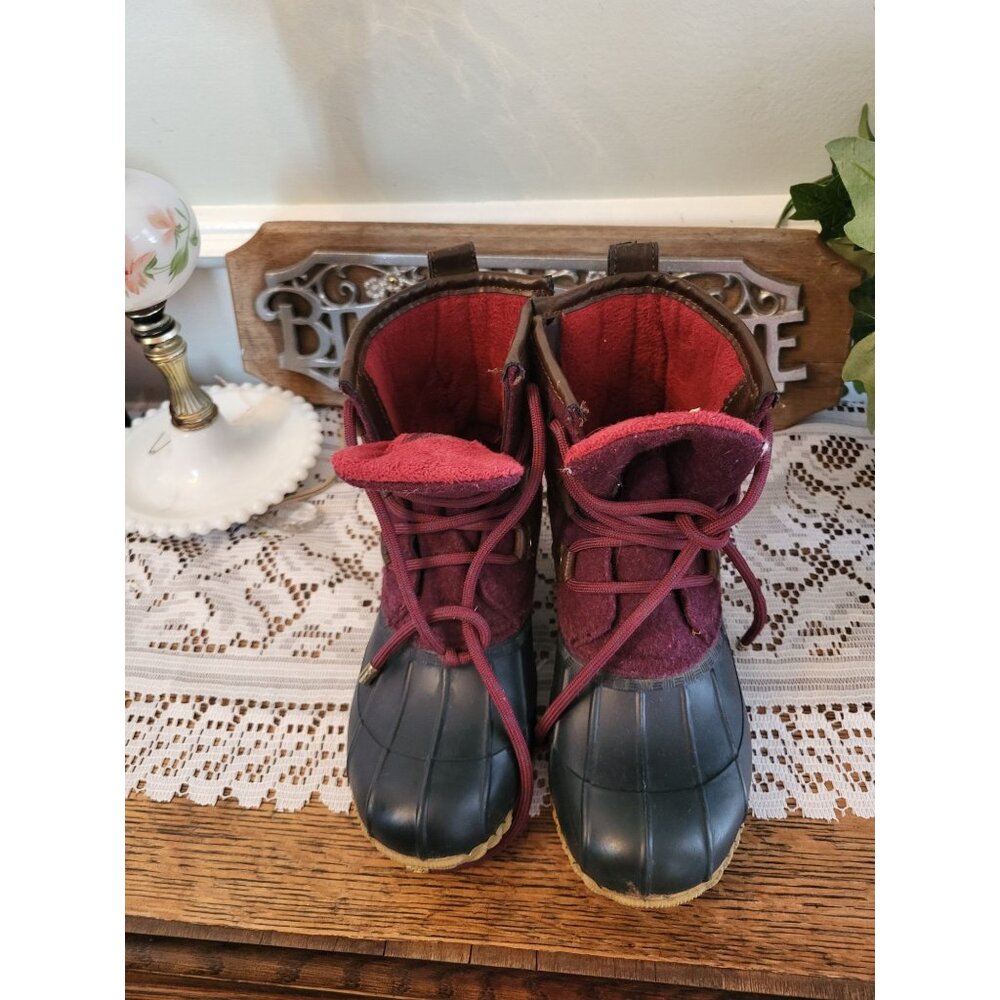 Tommy Hilfiger Women's Waterproof Ankle  Duck Boots 6 Lace Up Zip Gorpcore Rain - Picture 6 of 10